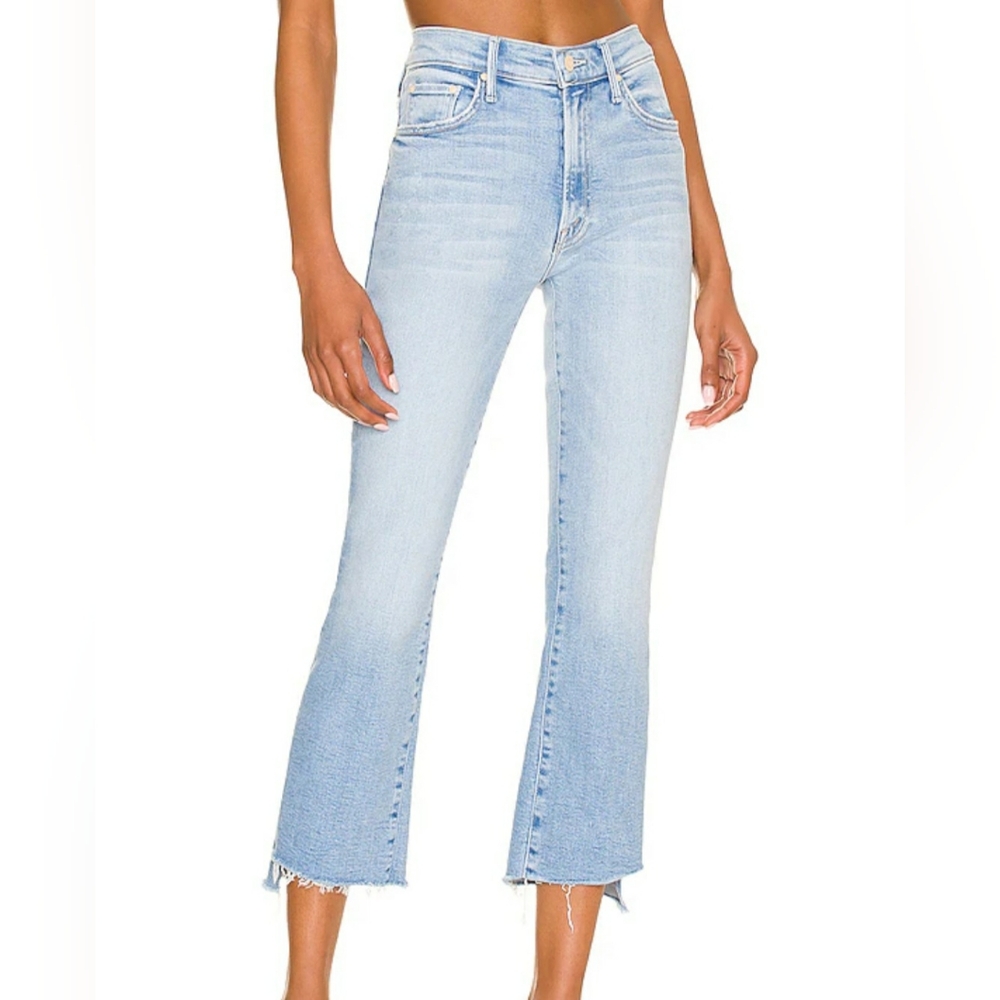 MOTHER Ankle Cropped Light Blue Jeans
